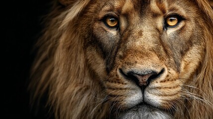 Extreme Close-up Portrait of Male Lion Eyes with Intense Detail