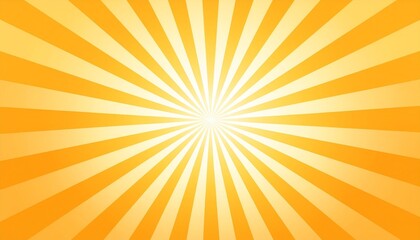 Obraz premium Sun groovy background, summer retro radial burst, yellow graphic wave. Abstract trendy sunshine poster. Cartoon light beam print. Vintage boho pattern. Modern color funky vector illustration