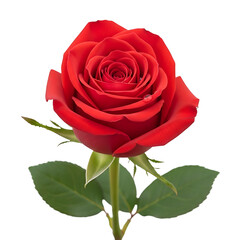 Naklejka premium A beautiful red rose on transparent background