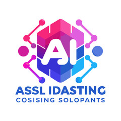 Vibrant AI logo with futuristic design and colorful molecular structure