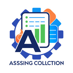 Modern AI technology logo with gear and graph