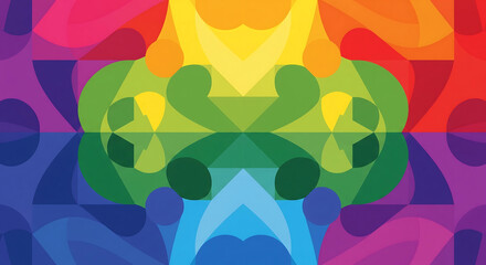 Abstract Geometric Composition - Vibrant Colors and Shapes for Backgrounds and Designs
