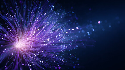 Vibrant purple light explosion with sparkling particles