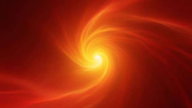 Seamless looping abstract animation of a fiery glowing vortex swirling into a radiant core. Flowing light trails and energy streams create a dynamic sense of motion, depth, and power, ideal for sci-fi