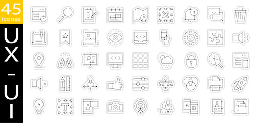 Planche pictogramme UX UI ombres