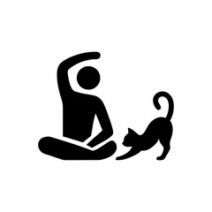 Stretching Yoga With Cat Icon © bismillah_bd