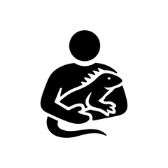 Cradling Large Pet Iguana Icon