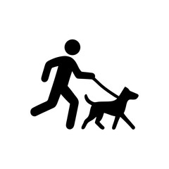 Running Outdoors With Dog Icon