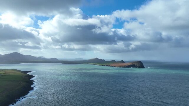 Epic aerial Ireland 3 sisters head Dingle Kerry beautiful wild landscape