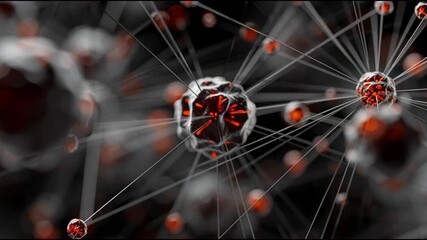 Orphan disease. Genetic disorder. Medical awareness. Abstract representation of molecular structures with red highlights. - Powered by Adobe