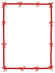 Obraz premium frame with red hearts ribbon valentines theme