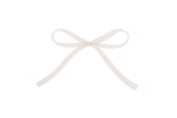 White ribbon bow decor for celebration gift