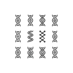 Set of DNA vector icons illustration