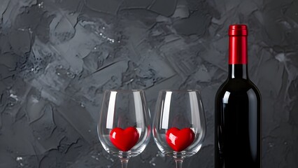 Valentine wine glasses romantic celebration