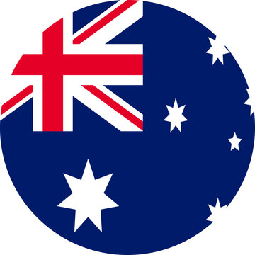 Australian flag in a circle