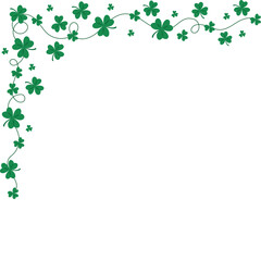 St. Patrick's Day Shamrock Corner Border