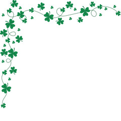 St. Patrick's Day Shamrock Corner Border