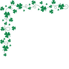St. Patrick's Day Shamrock Corner Border