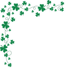 St. Patrick's Day Shamrock Corner Border