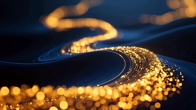 GoldenLightStreamonDeepBlueBackground