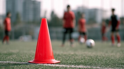 cone on a soccer training field