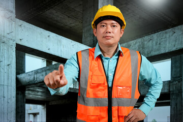 Civil engineers inspect building construction projects, checking the structural integrity and safety measures.