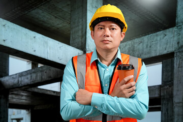 Civil engineers inspect building construction projects, checking the structural integrity and safety measures.