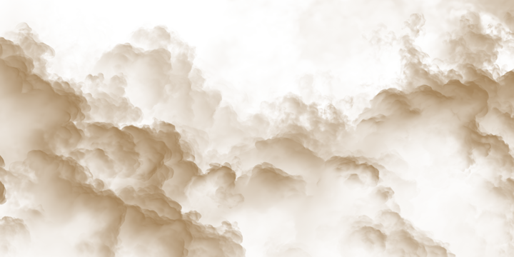 Dust sand soil smoke cloud particles isolated on transparent white background. Brown sandstorm smog sand dust explosion rising. Design elements for Compositing, covering, overlay, PNG - Powered by Adobe