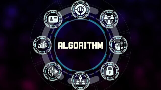 Complex Algorithm and Logic Concept Illustration. Digital Processing and Problem Solving Icon Set for Software and Web Development.