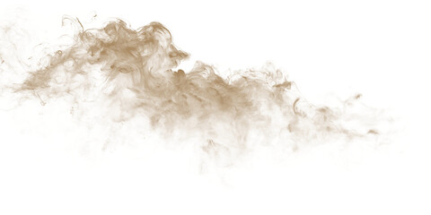 Sand, dust, brown, natural, smoke realistic dust PNG with brown sandstorm cloud and textured explosion. This PNG Overlay is transparent, ideal for desert scenes, pollution or storm effects. © Liubov