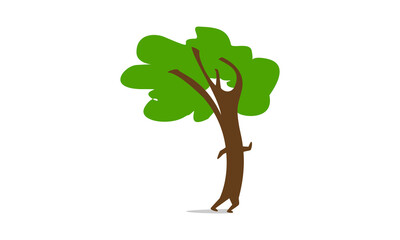 Running tree illustration design vector