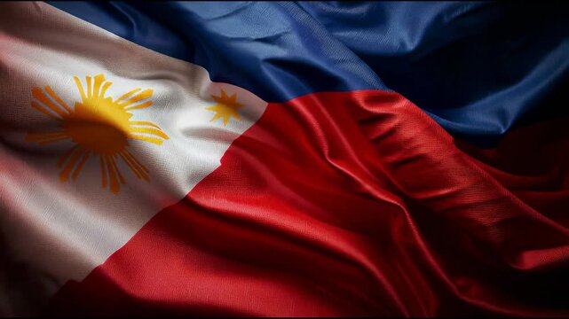 A rising Philippines flag representing loyalty, commitment, and devotion to the nation and its values.