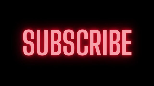 red neon subscribe sign looping video