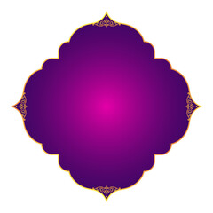 Vector illustration of islamic pattern frame on transparent background