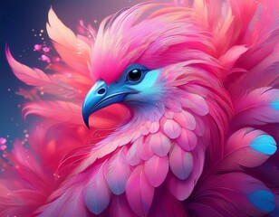 vibrant pink plumage in full bloom