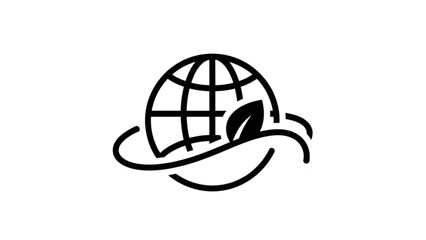 Fototapeta premium Earth globe with leaf symbol eco friendly concept