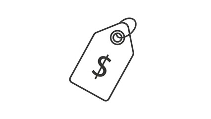 Minimal Price Label Icon – Monochrome Flat Vector UI Symbol