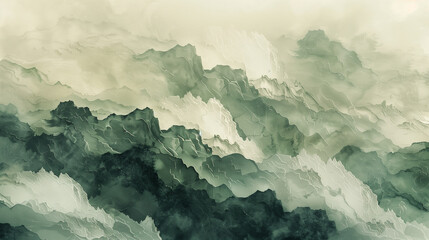 Misty Green Mountainscape