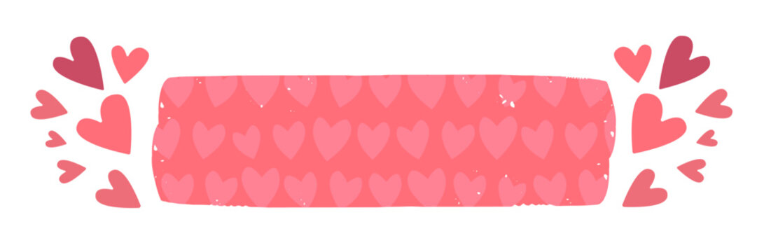 Pink Valentines day speech bubble with hearts. Valentines day banner, poster, social media post layout, quiz backdrop, square banner design template set. abstract pink love shape