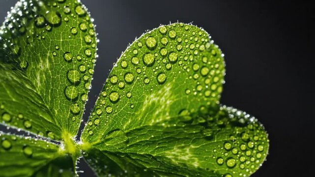 Enchanted Clover, Sunlight and Dew, a Macro Exploration of Nature's Delicate Beauty