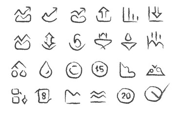 Fototapeta premium Hand Drawn Symbols and on a White Background arrows shapes