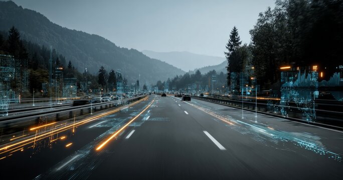 Advanced Traffic Safety System on a Photorealistic Road Scene in 9D Environment