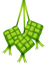 Vector illustration of freshly made Ketupats on transparent background