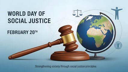 gavel and globe on white background