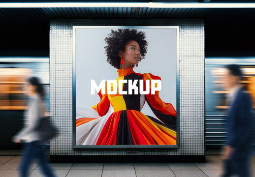 Underground Station's Wall Banner Mockup