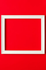 White Frame on Red Background
