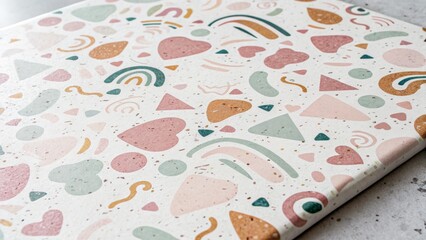 Cute Pastel Terrazzo Background Pattern in Gigapixel Quality