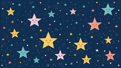 Cute Flat Style Vector Space Background Template
