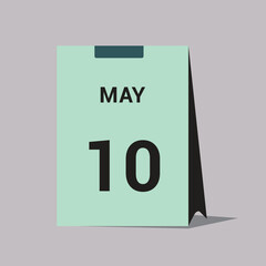 10 may calendar date icon minimal desk calendar vector illustration