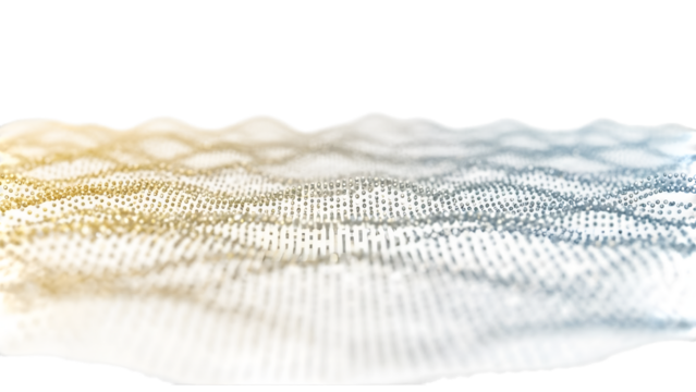 Wavy mesh pattern on an isolated transparent background with a mix of yellow and white hues - Powered by Adobe